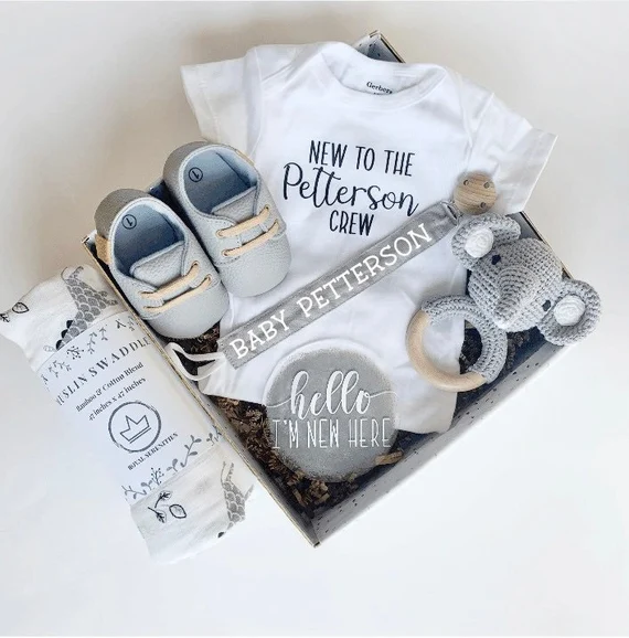 Gender Neutral Baby Gift Box Set, Unisex Elephant Baby ...