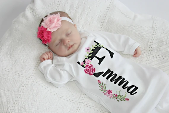 Personalized Baby Gift Girl Newborn Girl Coming Home Outfit ...